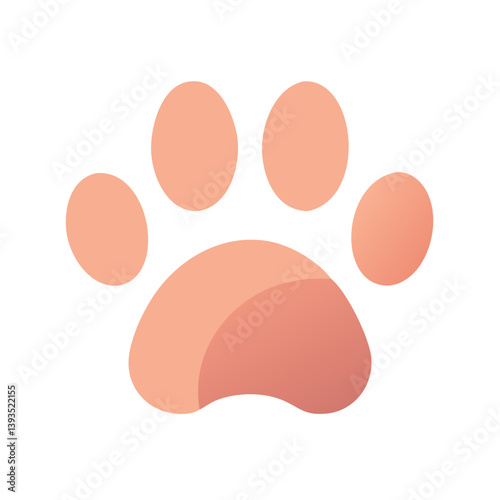 Cute Paw Print Vector Icon