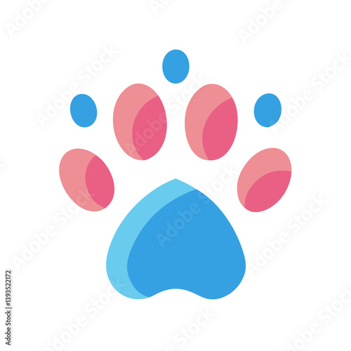 Cute Paw Print Vector Icon