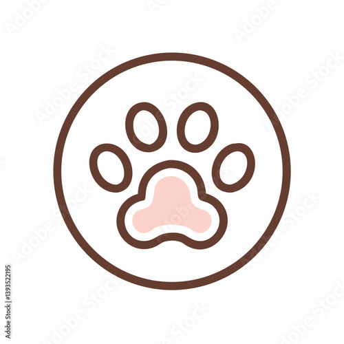 Cute Paw Print Vector Icon