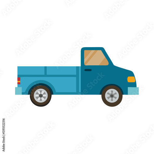 Classic Pickup Truck Vector Illustration

