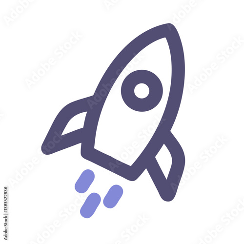 Rocket Icon Vector for Space, Exploration, and Technology Concepts

