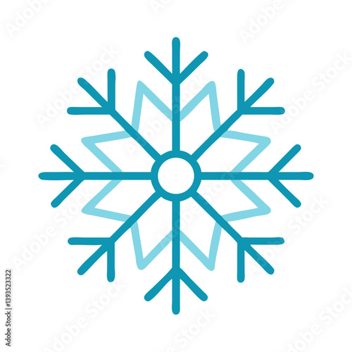 Snowflake Icon Vector for Winter, Cold, and Seasonal Concepts


