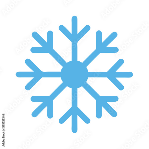Snowflake Icon Vector for Winter, Cold, and Seasonal Concepts

