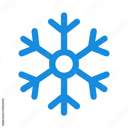 Snowflake Icon Vector for Winter, Cold, and Seasonal Concepts

