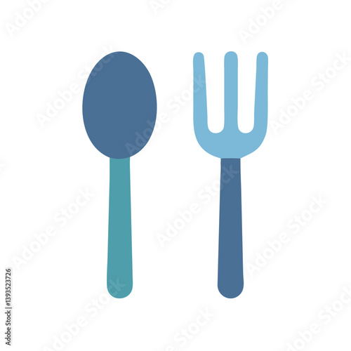Spoon and Fork Icon Vector for Dining, Utensils, and Food Concepts