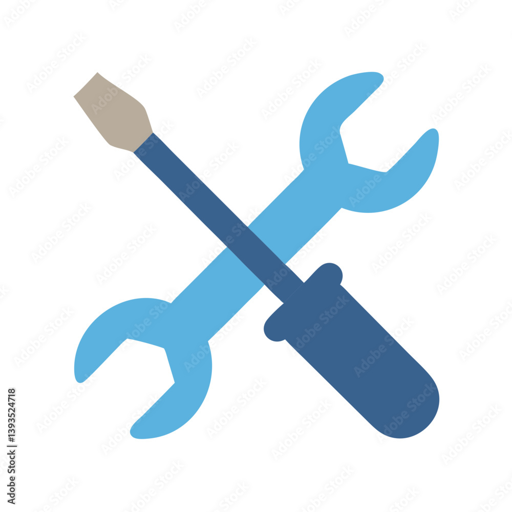 Wrench and Screwdriver Vector Icon for Tools and Repair Services Wrench and Screwdriver Vector Icon for Tools and Repair Services