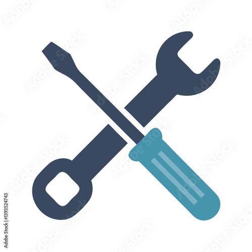 Wrench and Screwdriver Vector Icon for Tools and Repair Services