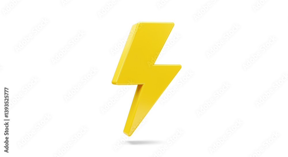 A vibrant yellow lightning bolt symbolizing swift energy and power, rendered in a clean 3D style against a white background. A vibrant yellow lightning bolt symbolizing swift energy and power, rendered in a clean 3D style against a white background.