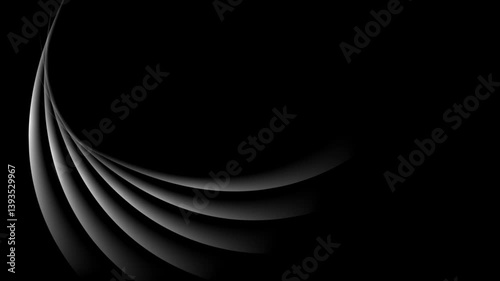 Dark grey minimal wavy rays abstract glossy futuristic tech background. Seamless looping motion design. Video animation Ultra HD 4K 3840x2160