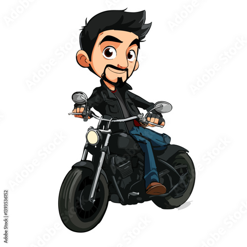 VECTOR ILLUSTRATION OF A BIKER