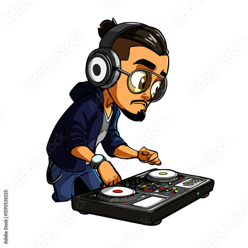 VECTOR ILLUSTRATION OF A DJ