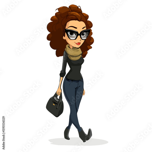 VECTOR ILLUSTRATION OF A FASHIONISTA