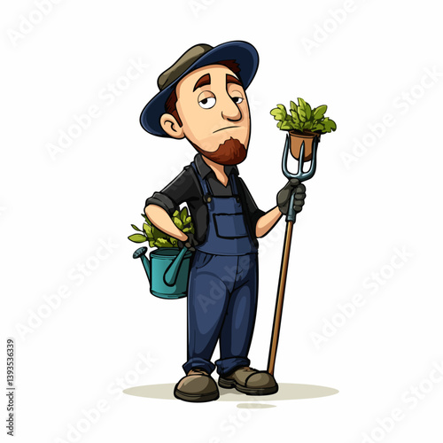 VECTOR ILLUSTRATION OF A GARDENER