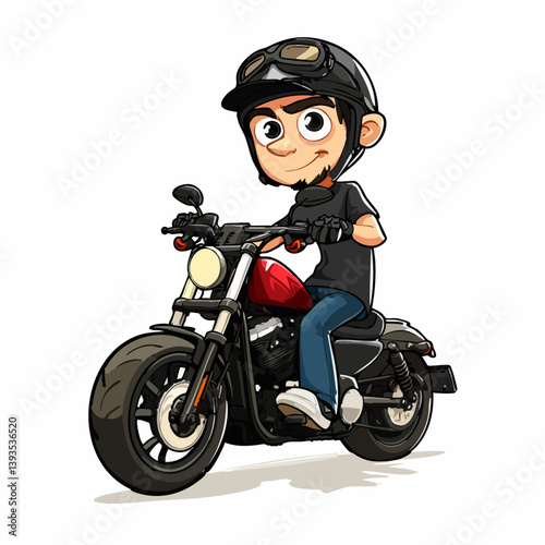 VECTOR ILLUSTRATION OF A MOTORCYCLIST