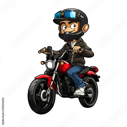 VECTOR ILLUSTRATION OF A MOTORCYCLIST
