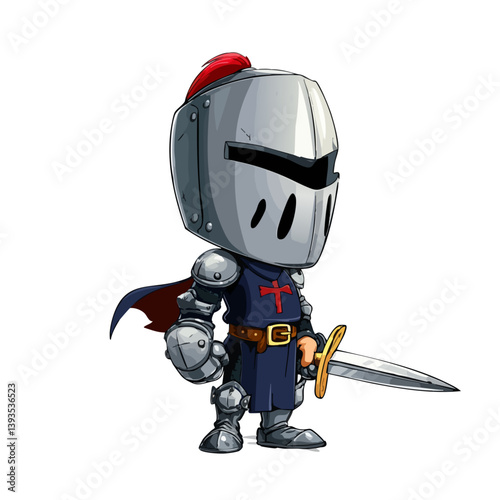 VECTOR ILLUSTRATION OF A MEDIEVAL KNIGHT