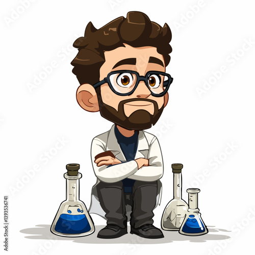VECTOR ILLUSTRATION OF A SCIENTIST