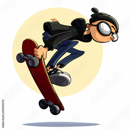 VECTOR ILLUSTRATION OF A SKATEBOARDER