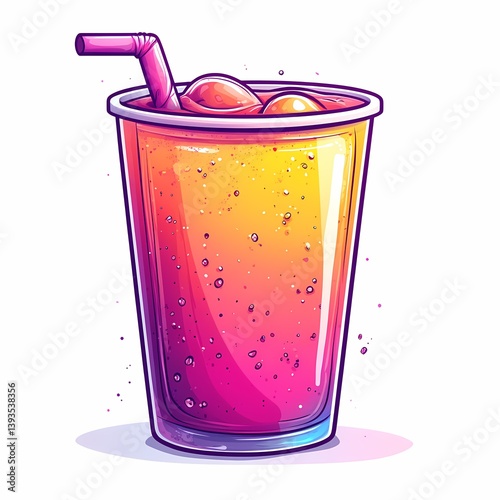 Vibrant Summer Refreshing Drinks: Colorful Cocktails & Carbonated Beverages