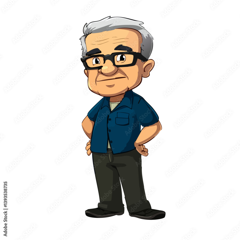 VECTOR ILLUSTRATION OF AN ELDERLY GRANDFATHER VECTOR ILLUSTRATION OF AN ELDERLY GRANDFATHER