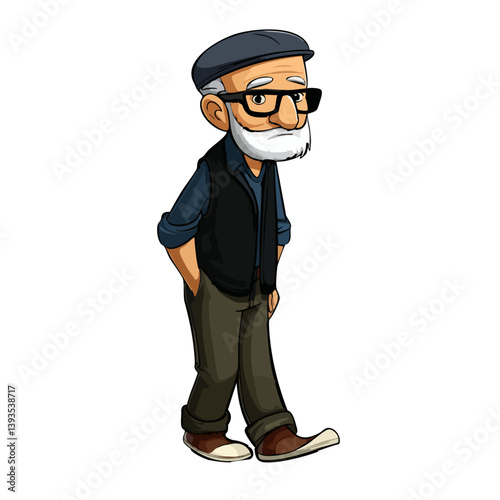 VECTOR ILLUSTRATION OF AN ELDERLY GRANDFATHER