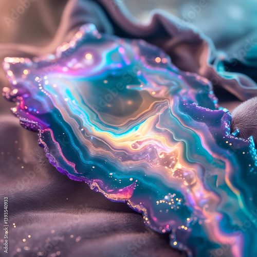 Energetic healing through mystical agate eyes floating in an ethereal nebula. A hypnotic vision radiating cosmic energy, intuition, and spiritual balance.