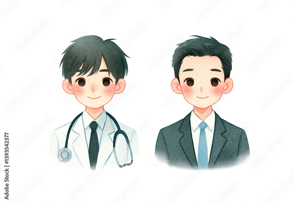 医者とビジネスマン イラスト 医者とビジネスマン イラスト