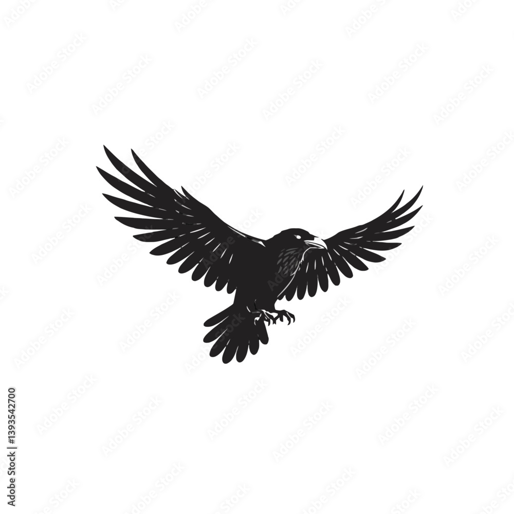 Obraz premium Black Crow in Flight