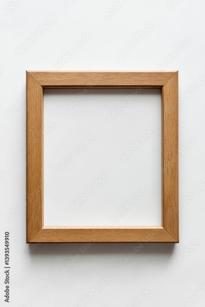 Wooden Picture Frame on White Background Simple and Minimalist Style Wooden Picture Frame on White Background Simple and Minimalist Style