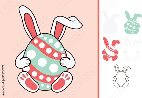 Easter Bunny multilayered 3d paper craft design for crafting
