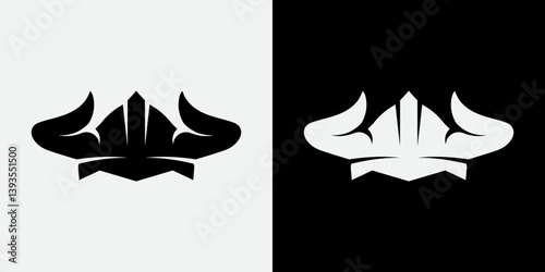 Scandinavian Warrior Helmet Icon – Norse Mythology Theme