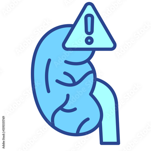 Kidney Failure blue outline icon