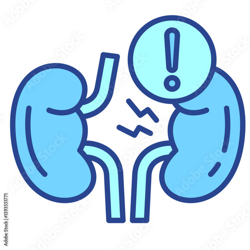 Kidney Failure blue outline icon