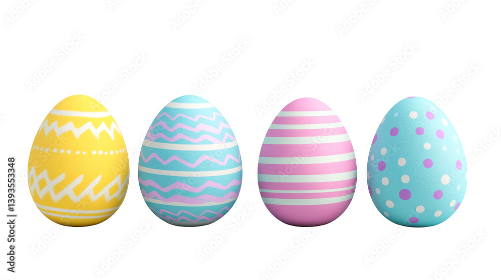 Decorated Easter eggs row, spring holiday design, black background, cut out transparent Decorated Easter eggs row, spring holiday design, black background, cut out transparent