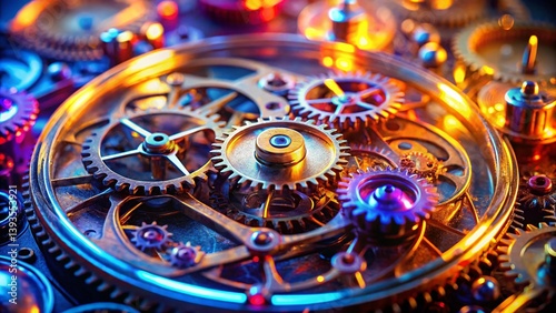 Wallpaper Mural Intricate Clockwork Gears A Panoramic CloseUp View of Precision Engineering Torontodigital.ca