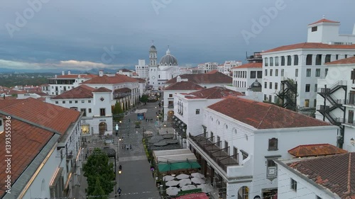 Guatemala, Guatemala. March 17, 2025: Panoramic view of Ciudad Cayala, Guatemala, an exclusive neighborhood with luxury commercial premises