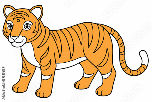 coloring  Tiger outline vector illustration and ready for print.