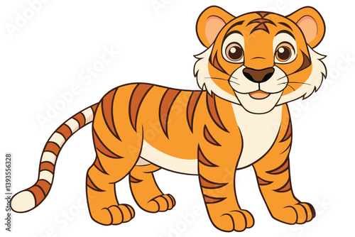 coloring  Tiger outline vector illustration and ready for print.