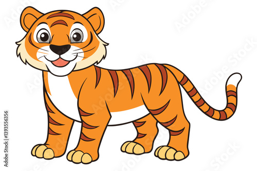 coloring  Tiger outline vector illustration and ready for print.