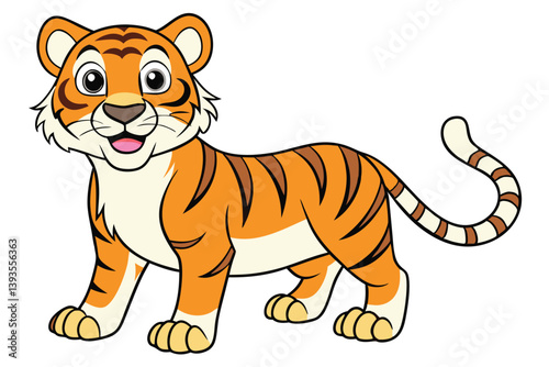 coloring  Tiger outline vector illustration and ready for print.