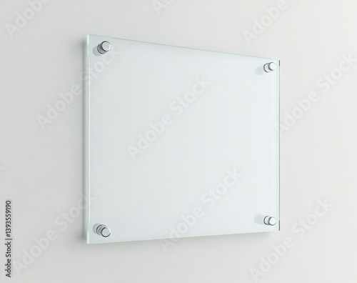 Display Glass Board Hanging on Wall As Decoration or Whiteboard