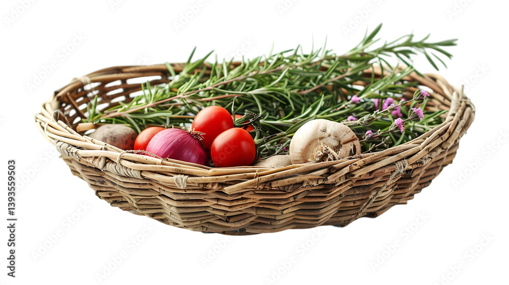 raw vegetables in wicker basket isolated on transparent background showcasing fresh, colorful produce and natural, healthy food raw vegetables in wicker basket isolated on transparent background showcasing fresh, colorful produce and natural, healthy food