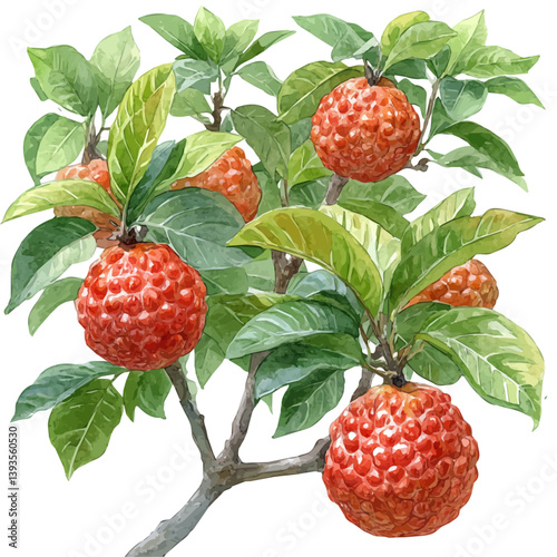Fruit, watercolor illustration, isolated on a white background.

