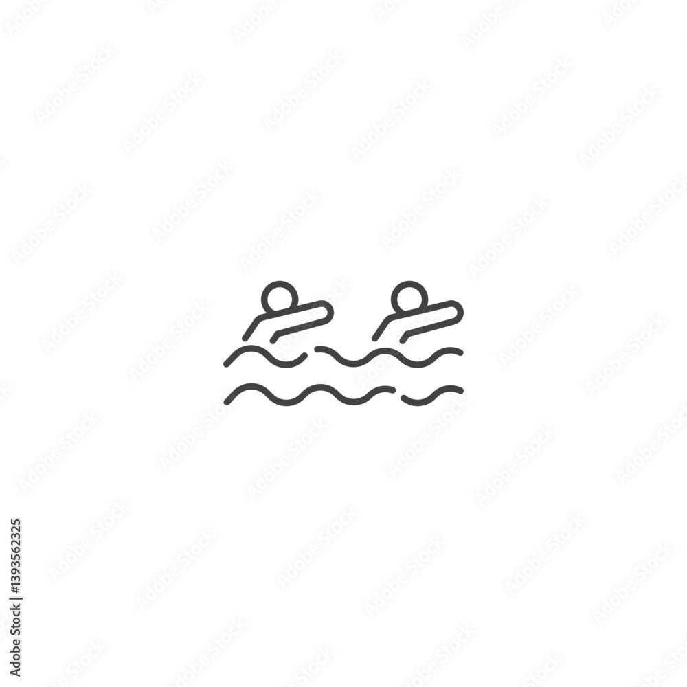 Fototapeta premium Swimming competition icon line art aquatic sport symbol