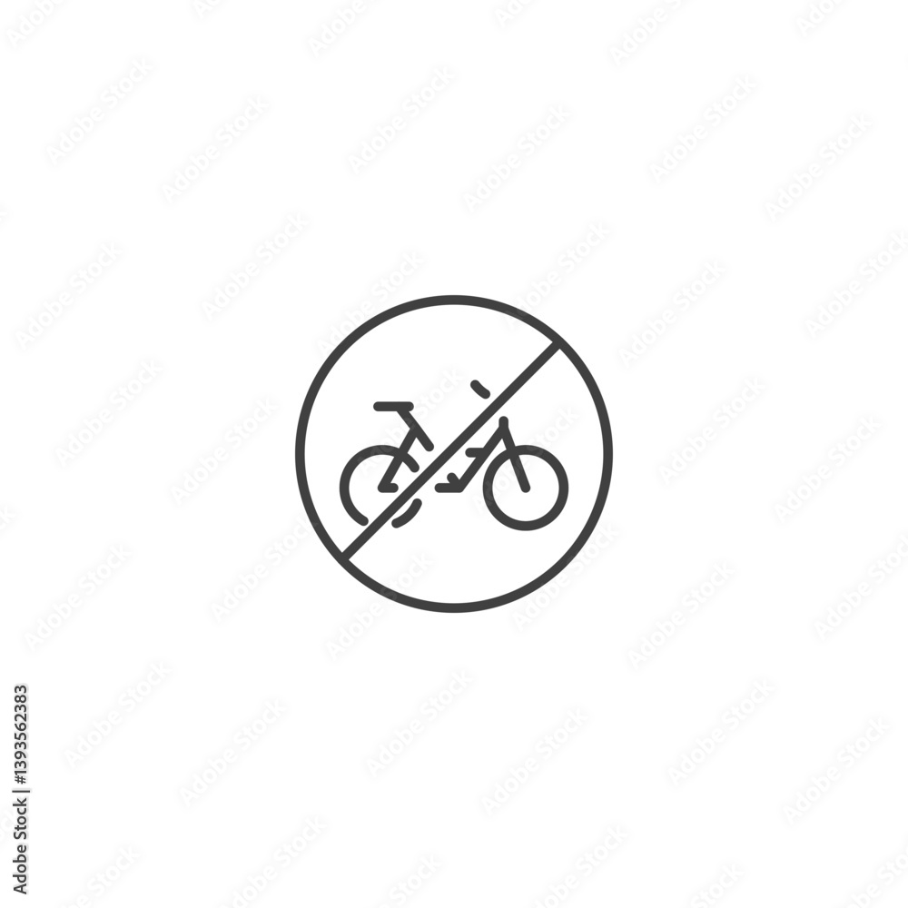 No bicycles allowed sign icon for regulations and prohibition No bicycles allowed sign icon for regulations and prohibition