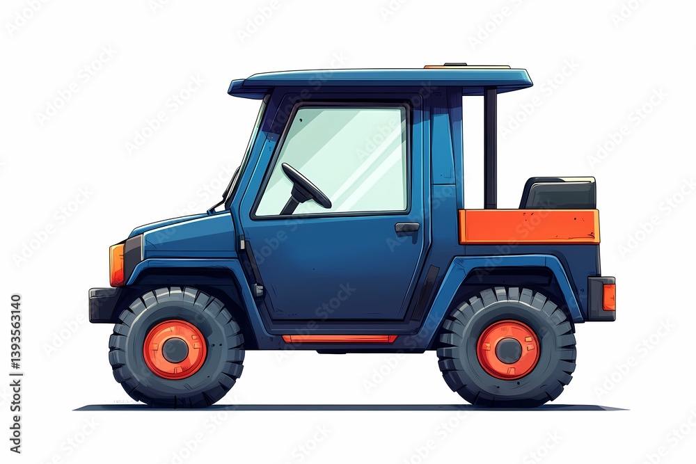 Modern Blue Cartoon Off-Road Utility Vehicle Illustration: Fun & Versatile Electric Transportation Design Modern Blue Cartoon Off-Road Utility Vehicle Illustration: Fun & Versatile Electric Transportation Design