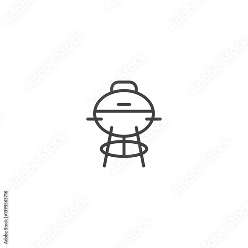 Outdoor barbecue grill line icon for cooking and kitchen design