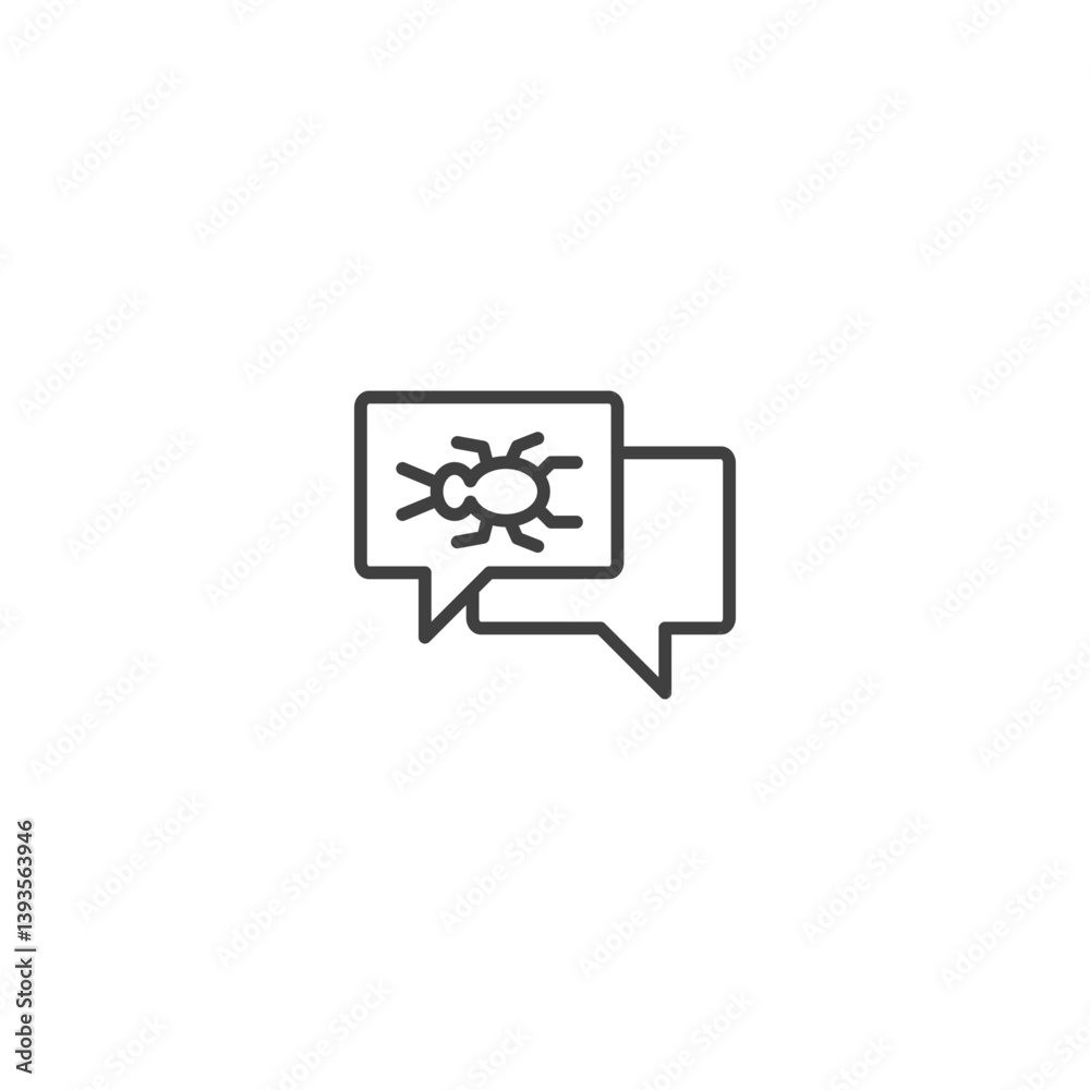 Obraz premium Bug report communication icon for software development and debugging