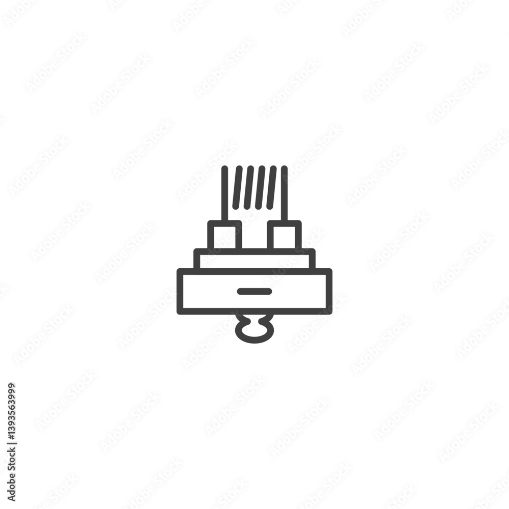 Ethernet cable icon - single line design for network connectivity graphics Ethernet cable icon - single line design for network connectivity graphics