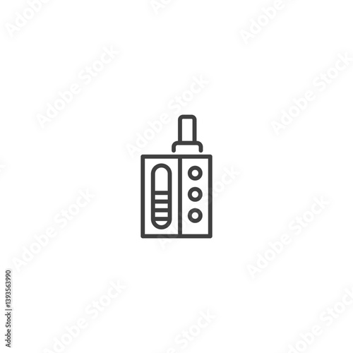 Portable walkie talkie single line icon for communication devices